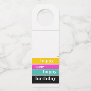 Etiqueta de botella "Feliz Cumpleaños"