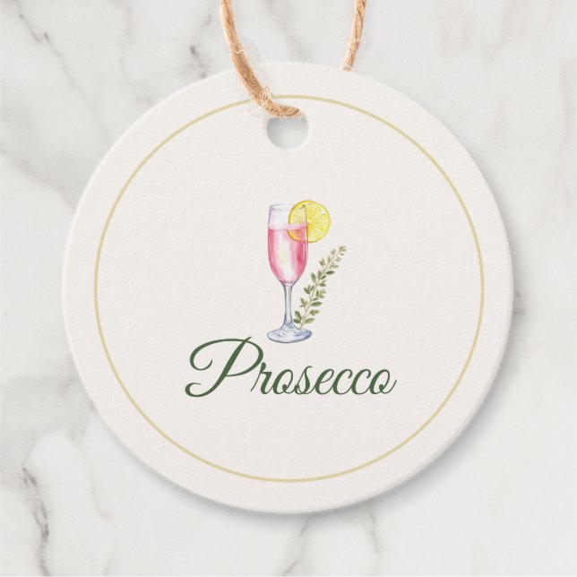 Etiqueta de Botella para Barra de Mimosa de Prosec (Anverso)