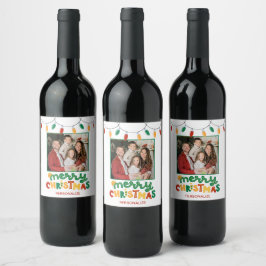 Etiqueta de botella personalizada de Feliz Navidad