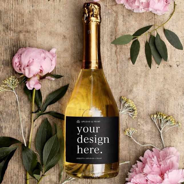 Etiqueta de Botella Subir tu Diseño (Versatile bottle label wraps template for business, events, weddings, special occasions & more!)