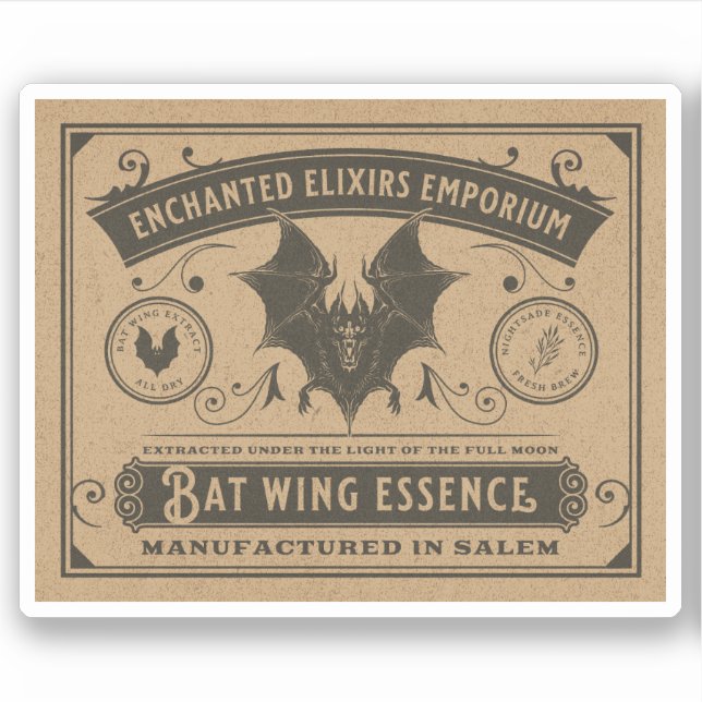 Etiqueta de botellas apotecales de la poción de br (Anverso)