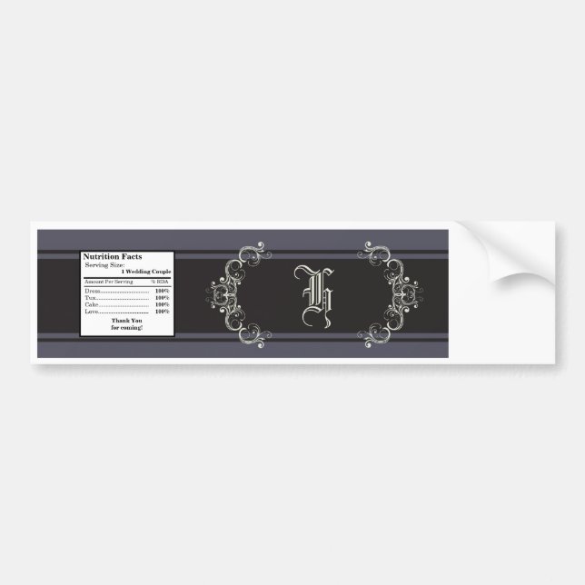 Etiqueta de botellas de agua Black Tie Affair Gray (Frente)