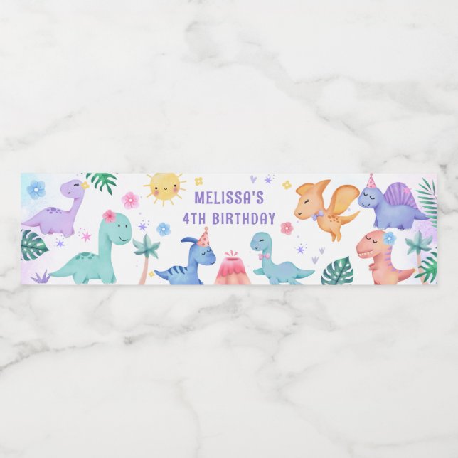 Etiqueta de botellas de agua de la fiesta de cumpl (Etiqueta única)