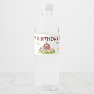 Etiqueta de botellas de agua divertida para granje