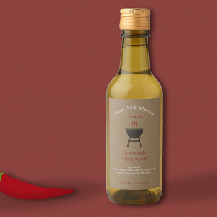 Etiqueta de botellas de barbacoa de salsa de kraft