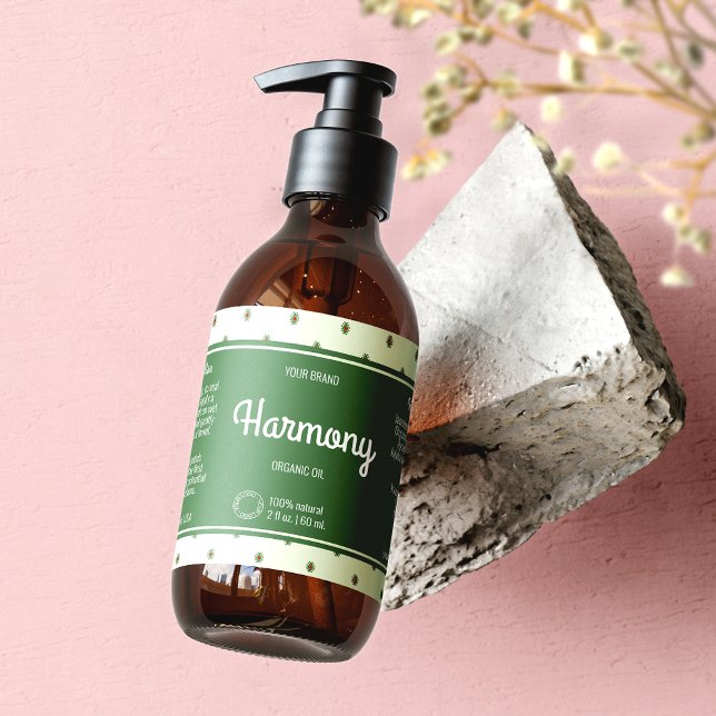 Etiqueta de botellas de cosmética elegante verde r (Subido por el creador)