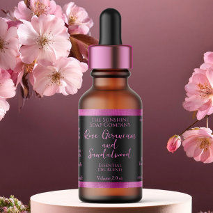 Etiqueta de botellas de plomo de cosméticos rosado