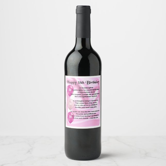Etiqueta de botellas de poema de la diosa 18º cump (Anverso)