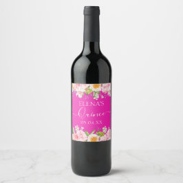 Etiqueta de botellas de vino Cumpleaños Quinceaner