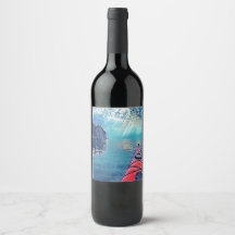 Etiqueta de botellas de vino de Kayak