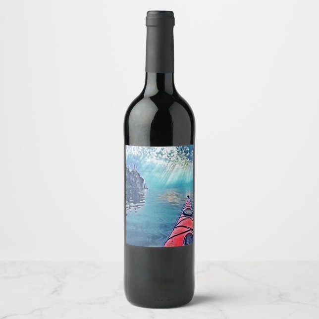 Etiqueta de botellas de vino de Kayak (Anverso)