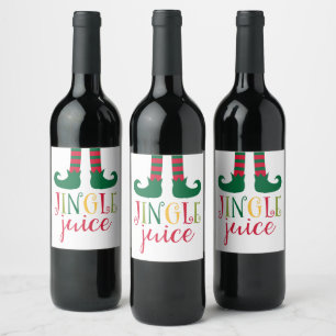 Etiqueta de botellas de vino de Navidades de jugo