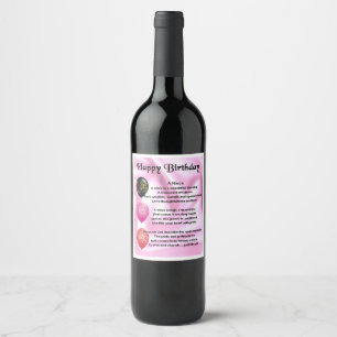 Etiqueta de botellas de vino de poema de sobrina F
