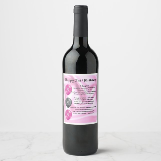 Etiqueta de botellas de vino de poema divino - 21º (Anverso)