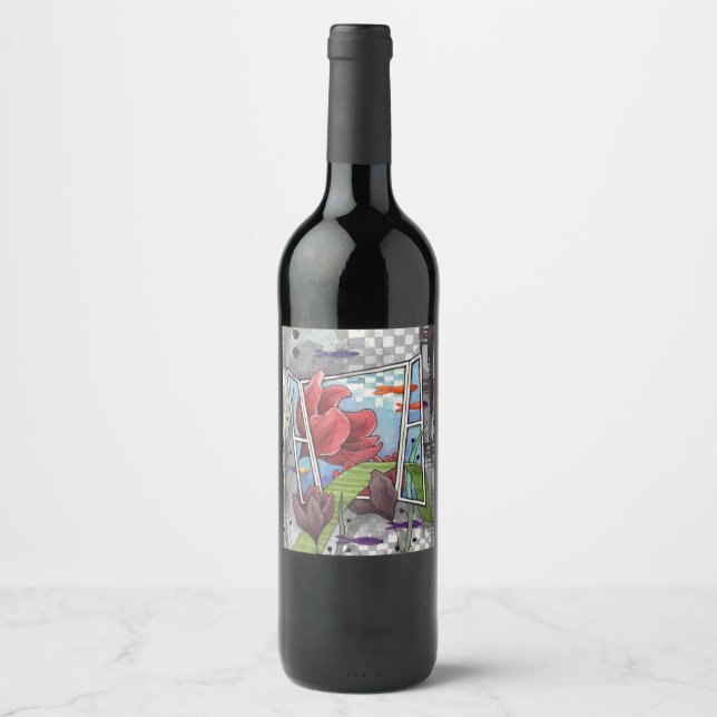Etiqueta de botellas de vino "Journey and Dreams" (Anverso)