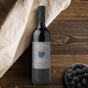 Etiqueta de botellas de vino Kraft & Rustic Blackb