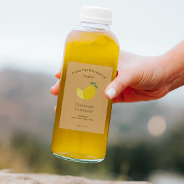 Etiqueta de botellas Kraft & Rustic Lemon & Lemona