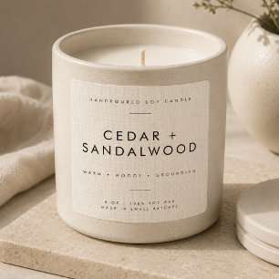 Etiqueta de branding para velas de lujo de lino pa