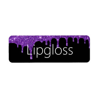 Etiqueta de brillo de goteo morado
