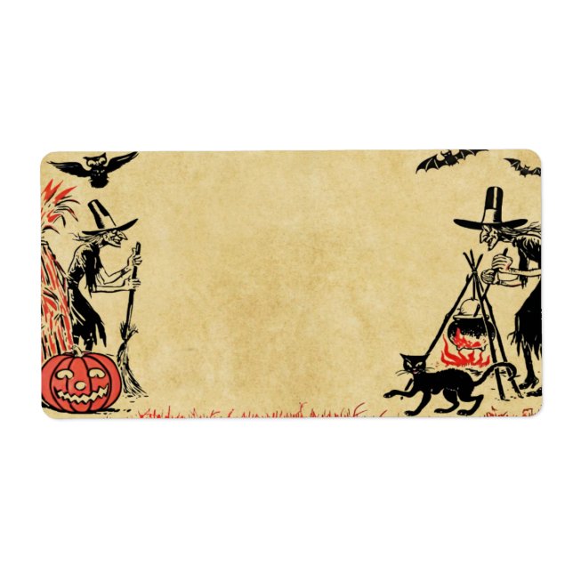 Etiqueta de brujas de Halloween (Frente)