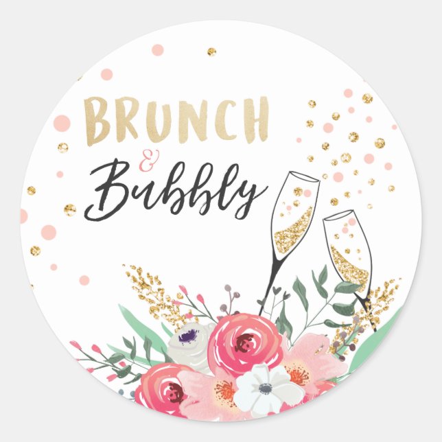 Etiqueta de brunch y favoritismo rosa ducha de nov (Anverso)