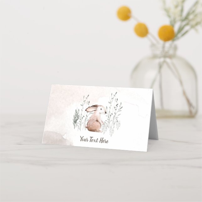 Etiqueta de bufé Baby Shower, animales de Woodland (Anverso)