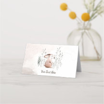 Etiqueta de bufé Baby Shower, animales de Woodland