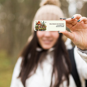 Etiqueta de caída de Baby Shower para hongos rústi