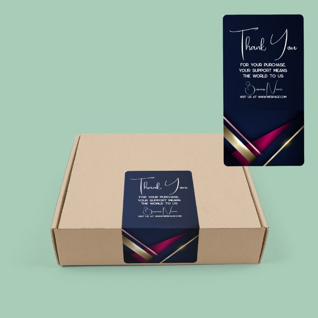 Etiqueta de Caja de Agradecimiento Azul Dorado Abs (Subido por el creador)