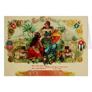 Etiqueta de caja de cigarros antigua