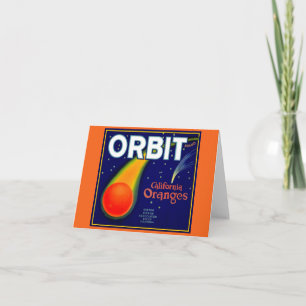 Etiqueta de caja de frutas de los Naranjas de órbi