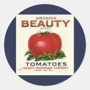 Etiqueta de caja de frutas vintage, tomates Arcadi