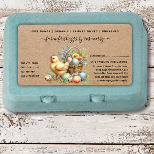 Etiqueta de caja de huevos de kraft linda