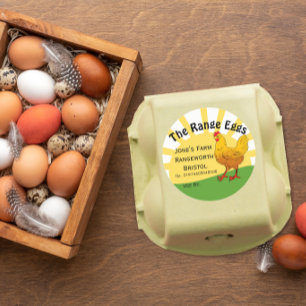 Etiqueta de caja de huevos personalizada Pollo pue