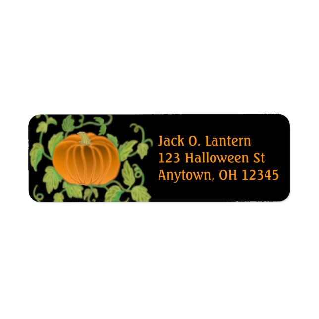 Etiqueta de calabaza de Halloween (Frente)