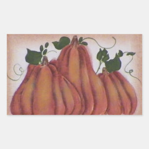 Etiqueta de calabaza folclórica del país