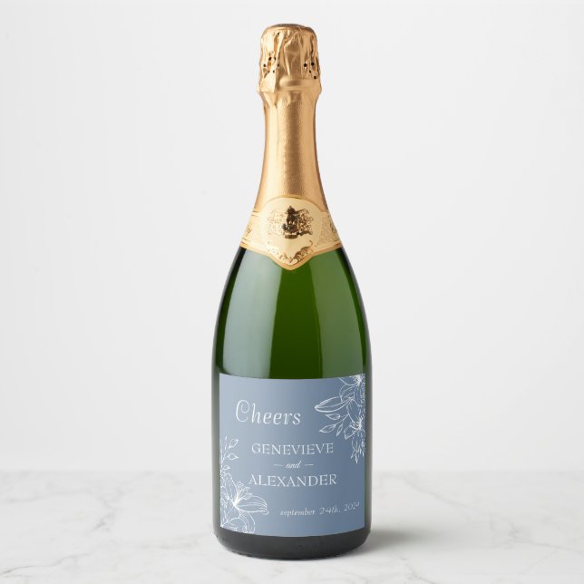 Etiqueta de Calcomanía para Botella de Champán con (Anverso)