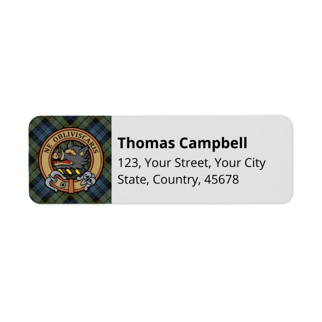 Etiqueta de Campbell Tartan (Frente)