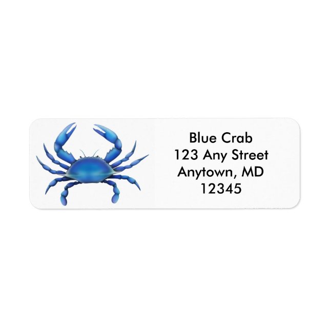 Etiqueta de cangrejo azul grande (Frente)