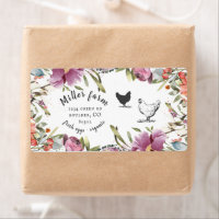 Etiqueta de cartón de huevo con guión rústico flor