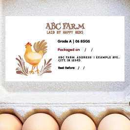 Etiqueta de cartón de huevo de color de agua