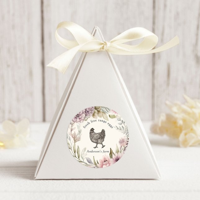 Etiqueta de cartón de huevo de redondeo floral de  (Subido por el creador)