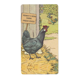 Etiqueta de cartón de huevo fresco de la granja de