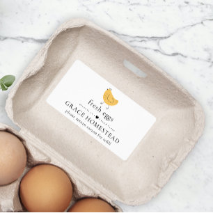 Etiqueta de Cartón de Huevos Amarillos de Granja d