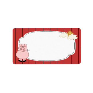 Etiqueta de cerdo rosado