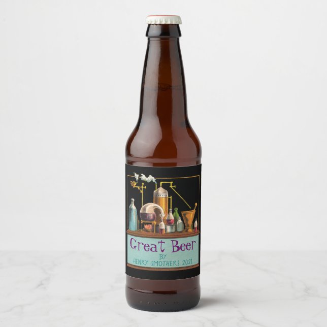 Etiqueta de cerveza Alchemist Brewmaster (Anverso)