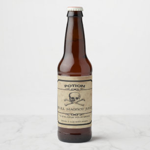 Etiqueta de cerveza apothecana de jugo de cráneo d