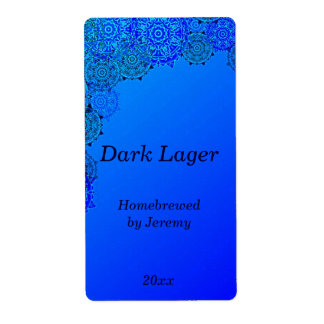 Etiqueta de cerveza azul de moda
