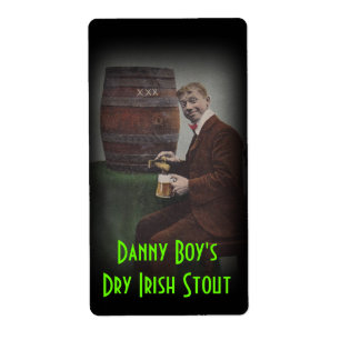 Etiqueta de cerveza casera Danny Stout irlandés