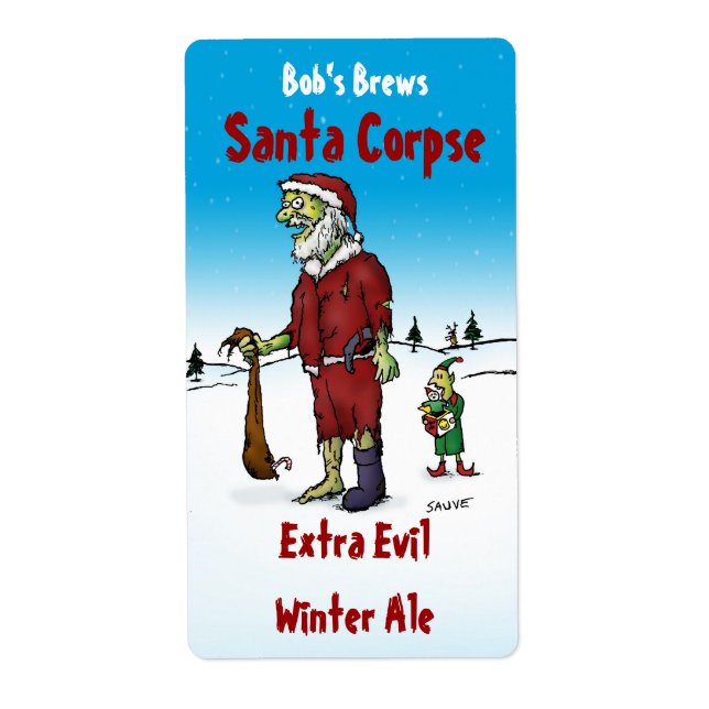 Etiqueta de cerveza casera de Santa Corpse (Frente)